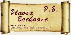 Plavša Backović vizit kartica